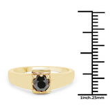 0.50 Carat Genuine Black Diamond .925 Sterling Silver Ring