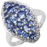 1.25 Carat Genuine Tanzanite .925 Sterling Silver Ring