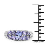 1.63 Carat Genuine Tanzanite .925 Sterling Silver Ring