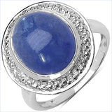 7.10 Carat Genuine Tanzanite .925 Sterling Silver Ring