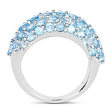 4.11 Carat Genuine Blue Topaz .925 Sterling Silver Ring