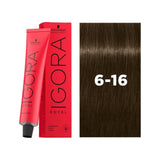Igora Royal Permanent Hair Color 6.16 Dark Blonde Cendre Chocolate 60ml