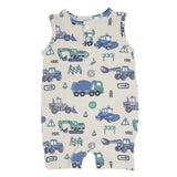 Trucks Diggers Construction Tank Romper