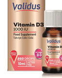 Validus Vitamin D3 Drops Daily Support Supplement 10 ml