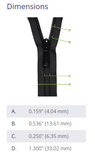YKK #5C Coil Teeth Continuous Zipper (Sold By Foot) - Premium Zippers from Herdzco Supplies - Just $8.99! Shop now at Herdzco Supplies