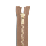 YKK Excella #5 Golden Brass Jacket Zipper - Premium Zippers from Herdzco Supplies - Just $26.99! Shop now at Herdzco Supplies