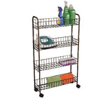 4 Tier Slim Rolling Storage Multipurpose Shelf Cart Black Finish - Premium  from Herdzco Supplies - Just $36.99! Shop now at Herdzco Supplies